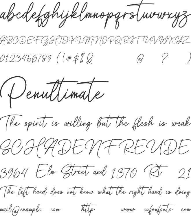 Line Signature font preview