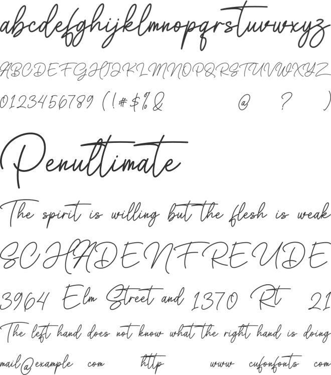 Line Signature font preview