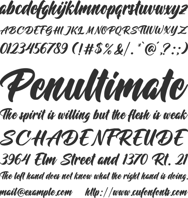 Behind the Painter font preview