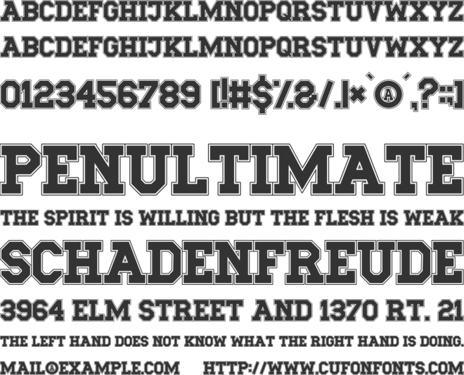 UNI North font preview