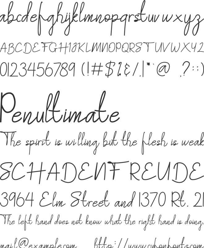 My Baby font preview