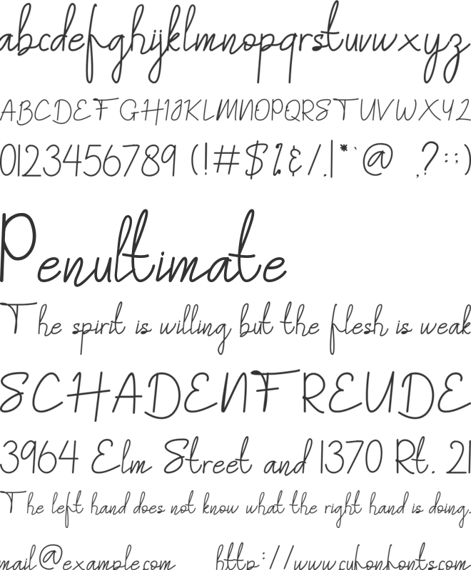 My Baby font preview