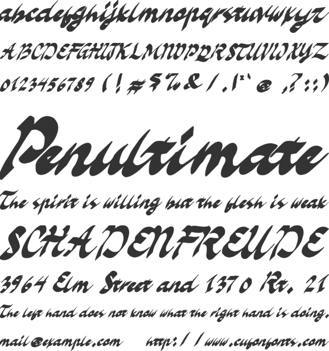Alleman font preview