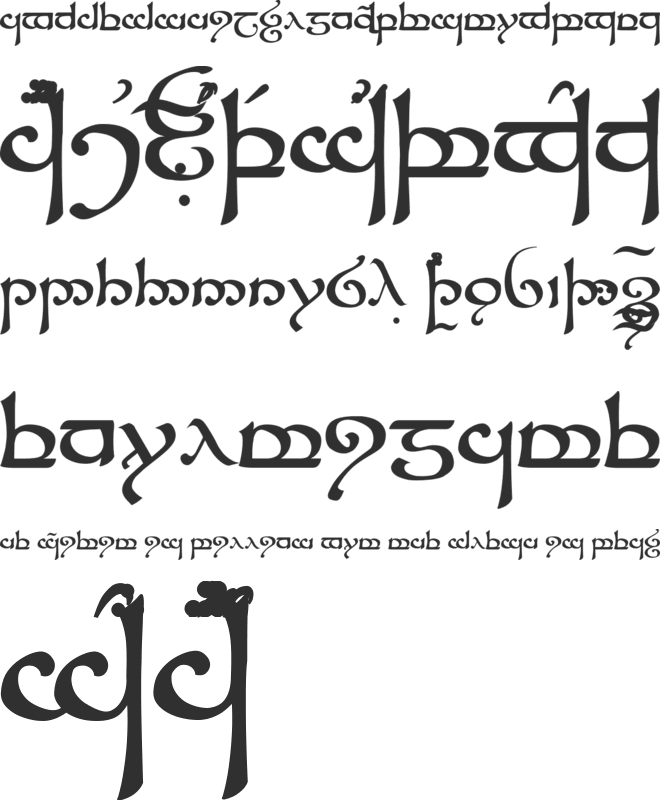 Tengwar Sindarin font preview