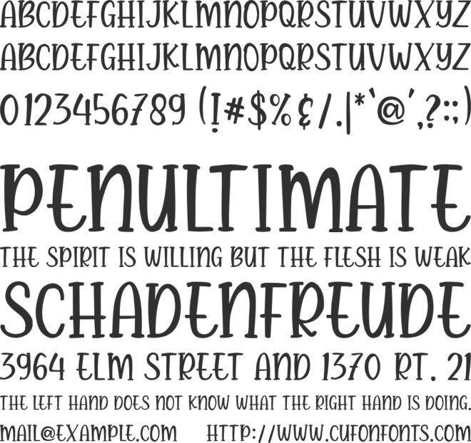 Hello Agatha Serif font preview