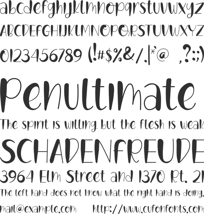 Babymom font preview