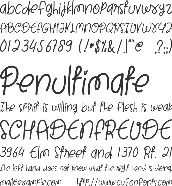 First Stroke font preview