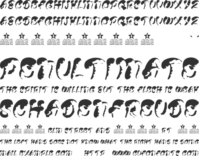MUSHROOMS  PERSONAL USE font preview