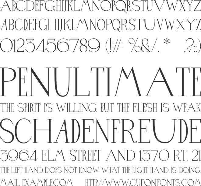 Novelist font preview