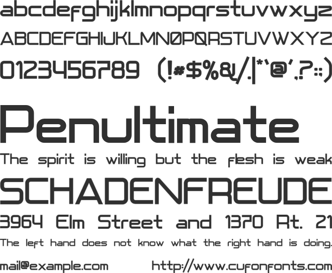 FEDORA font preview
