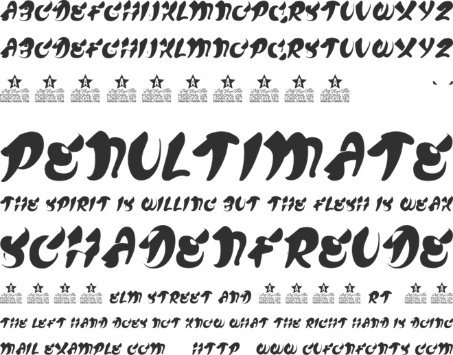 CHEWME PERSONAL USE font preview
