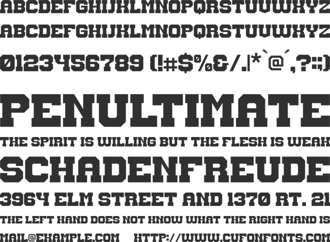 STUNE font preview