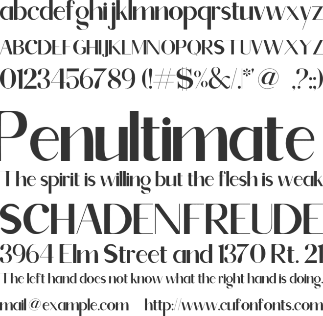 Romario font preview