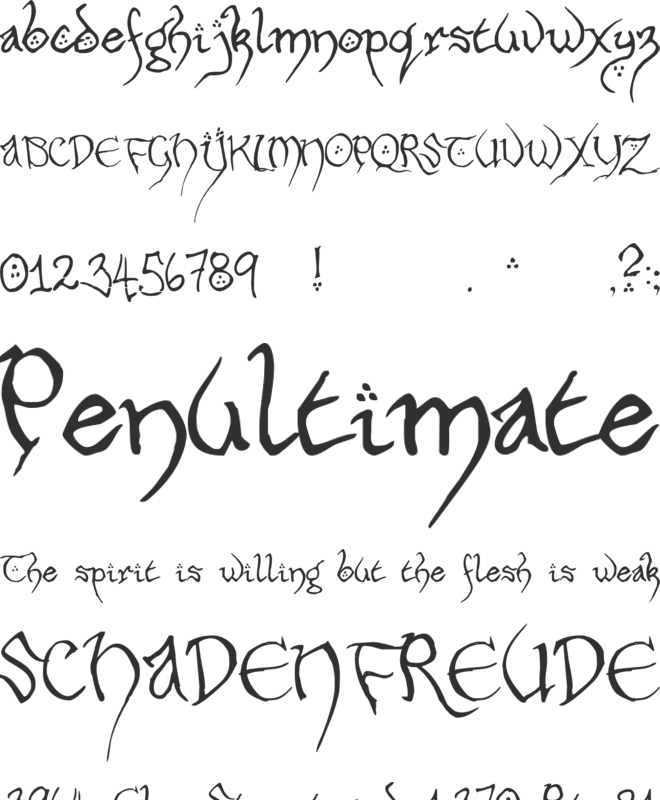 Hobbiton font preview