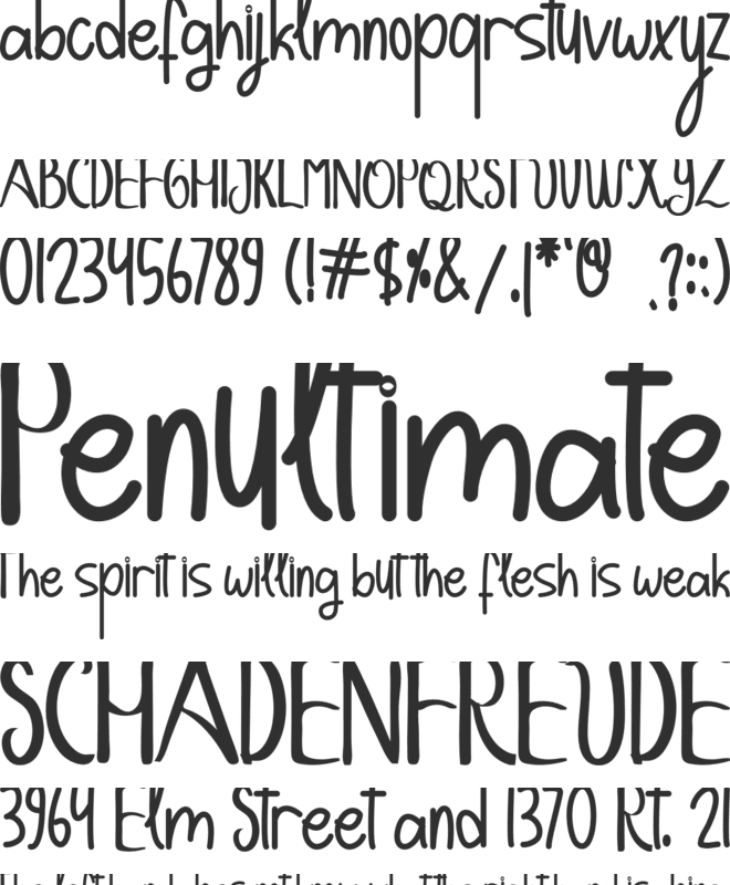 Tangerine font preview