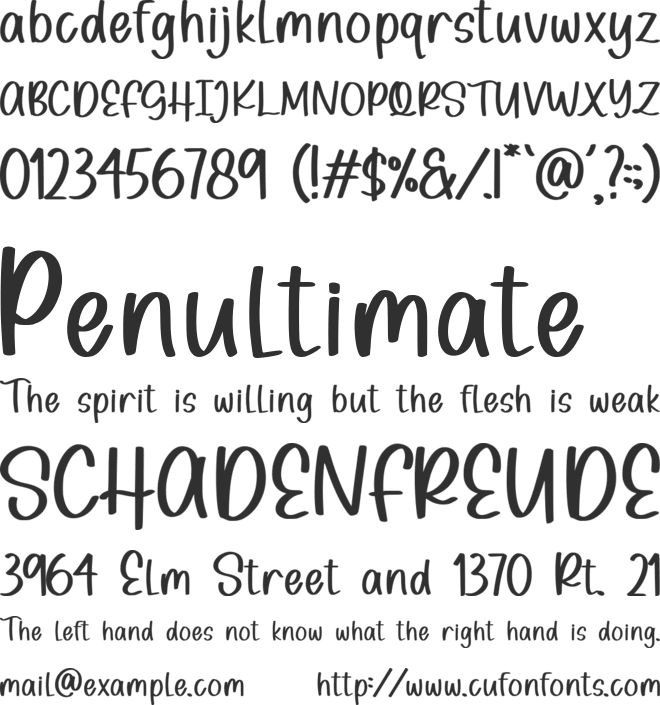 Sugar Cookie font preview