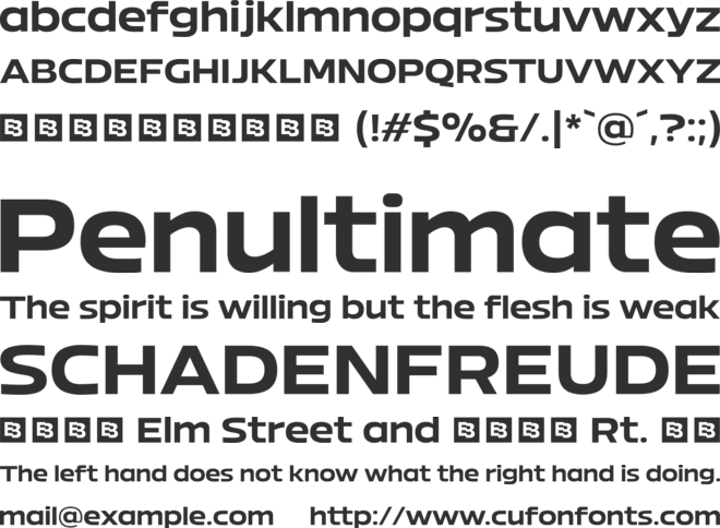 Bizmo Trial font preview