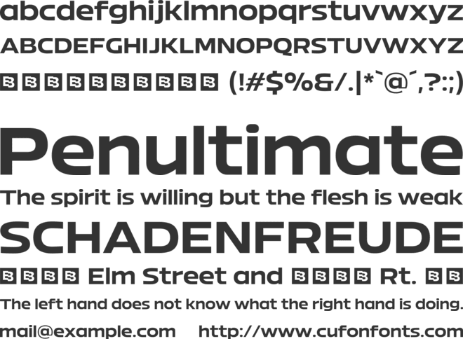 Bizmo Trial font preview