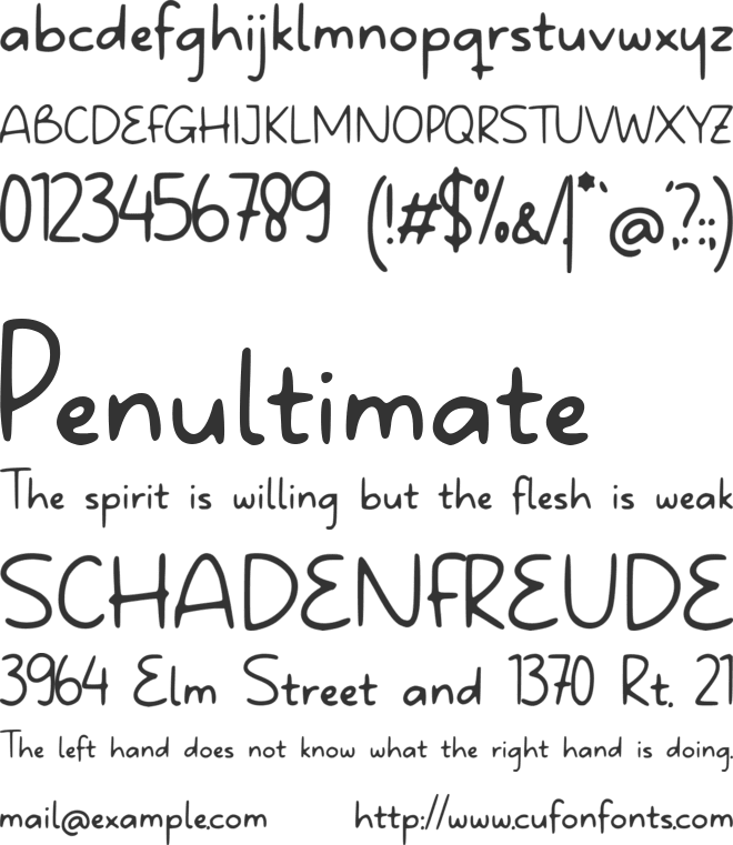 Brodychild font preview