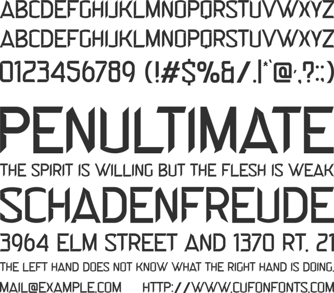 Curbstone font preview