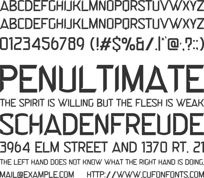 Curbstone font preview