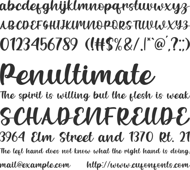 Blusbow font preview