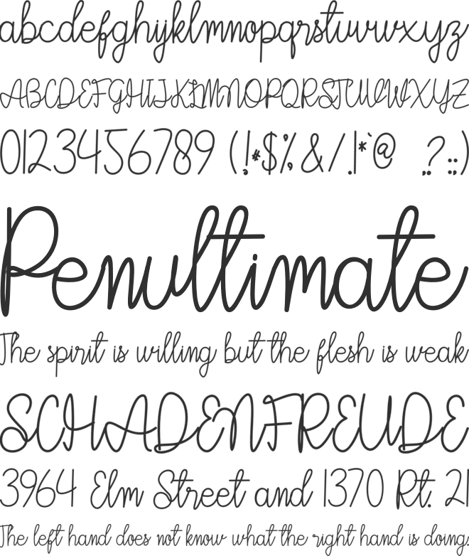 The Trees font preview