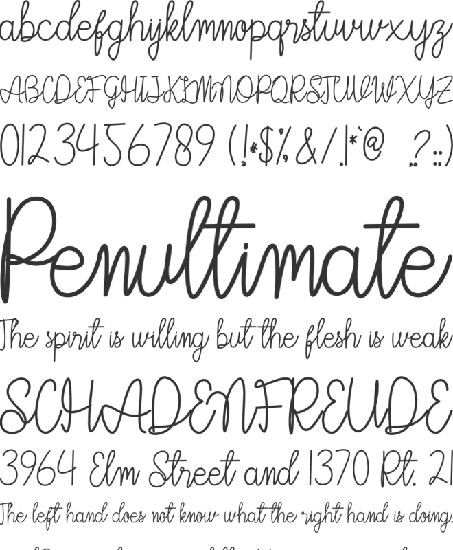 The Trees font preview
