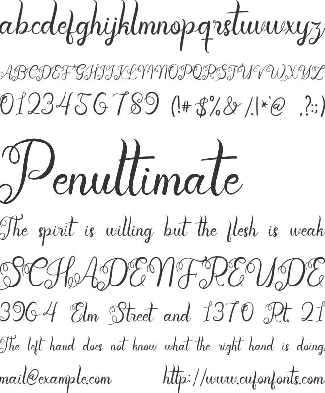 Wedding Invitation font preview