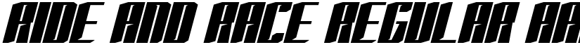 RIDE AND RACE Regular font