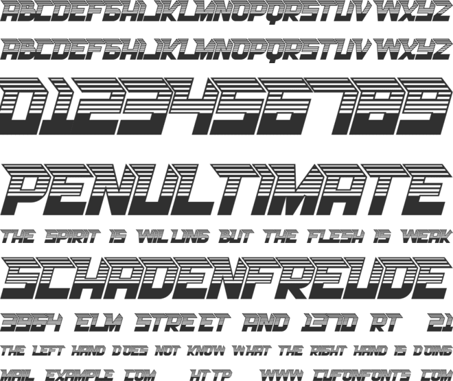 RACE SPACE font preview