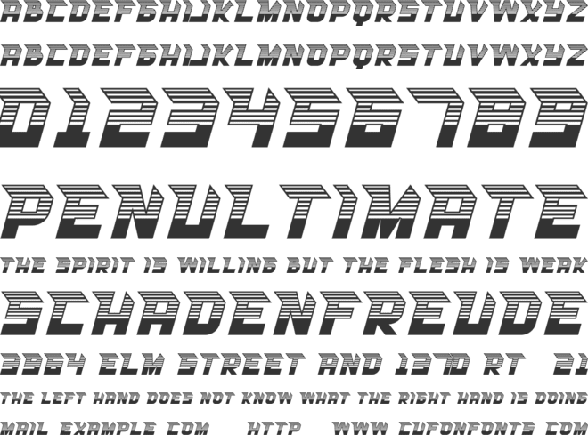 RACE SPACE font preview