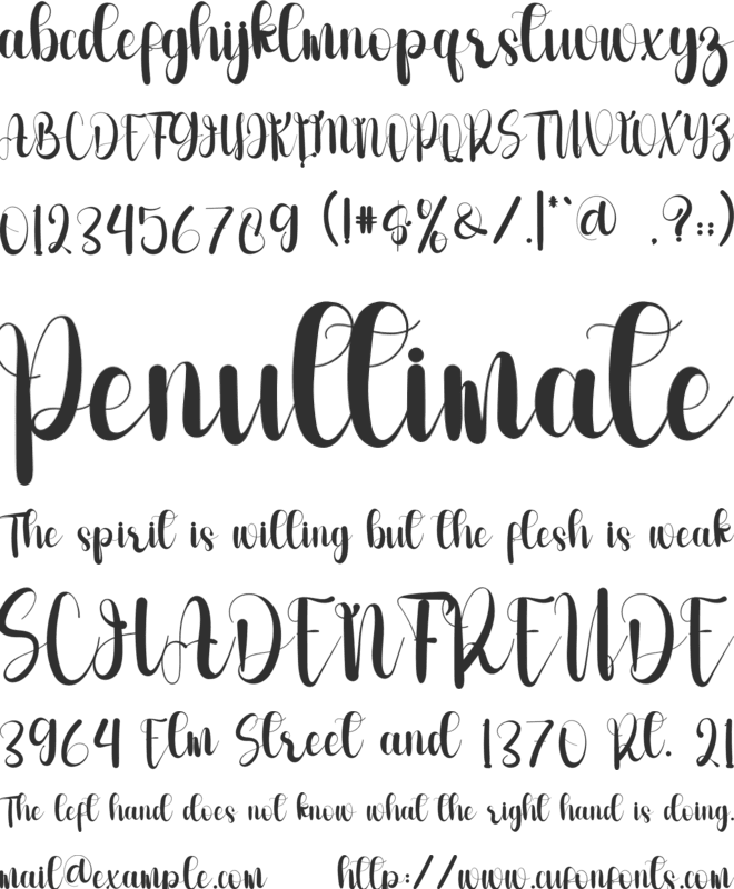 Monthing font preview