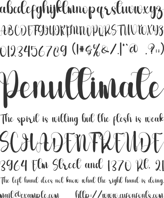 Monthing font preview