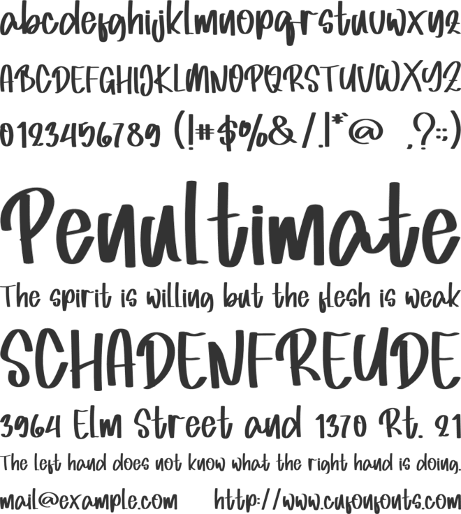 Misgine font preview