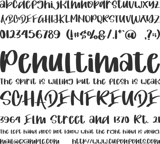 A Mothers Love font preview