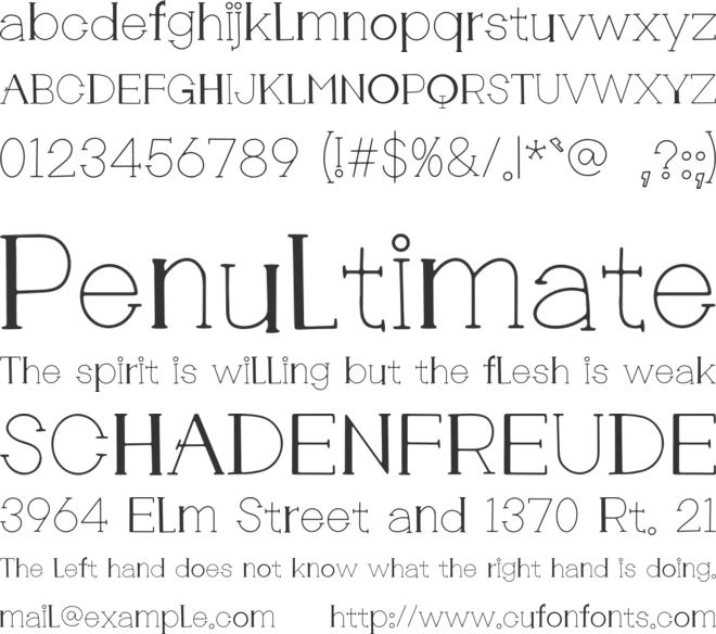 Planning font preview