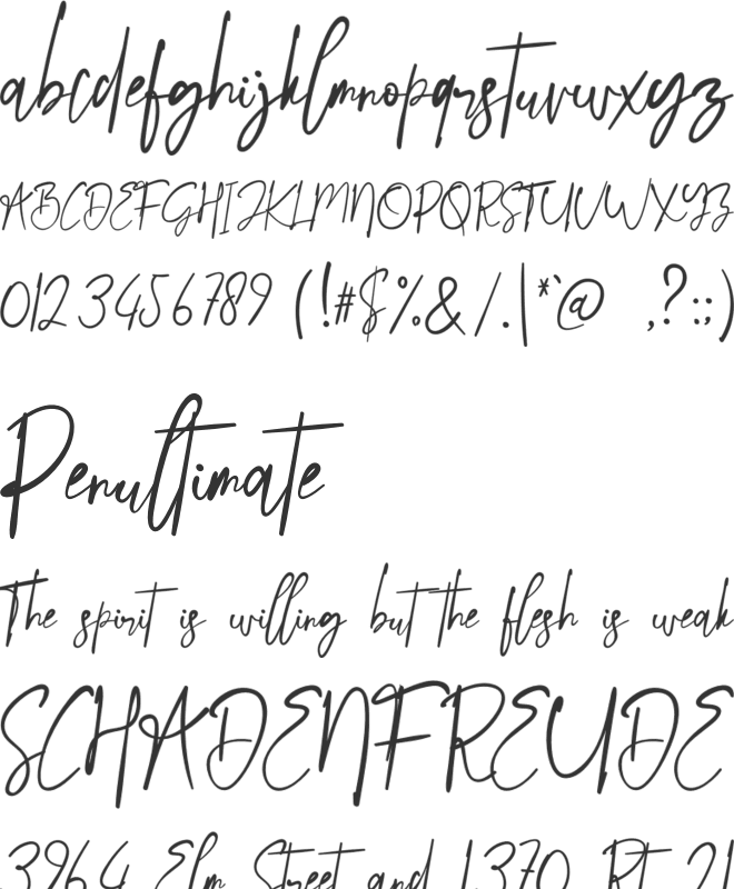 Streak Scratches font preview
