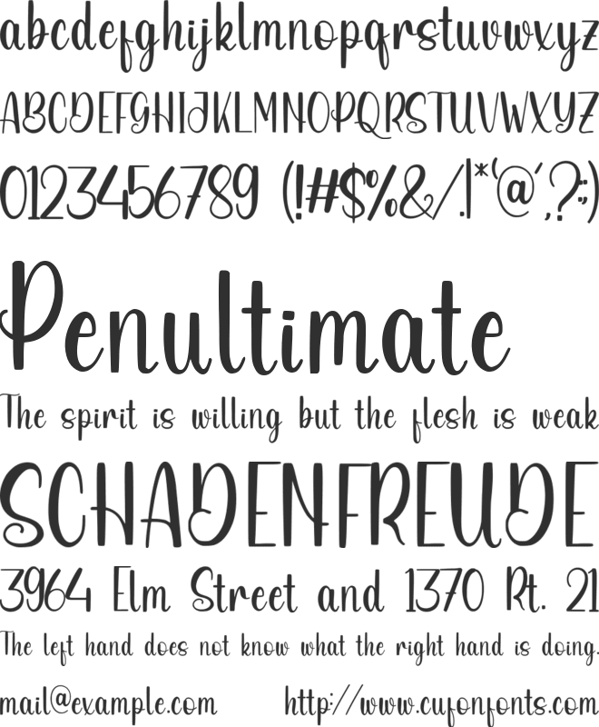 Beingnice font preview