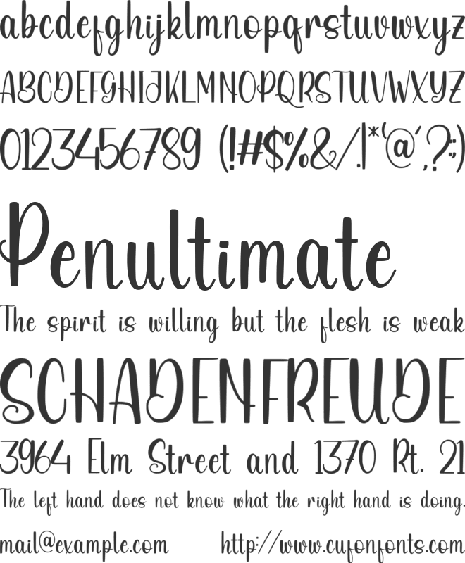 Beingnice font preview