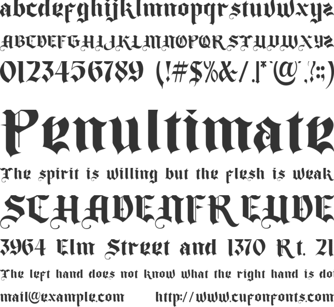 Aubange Belgium font preview