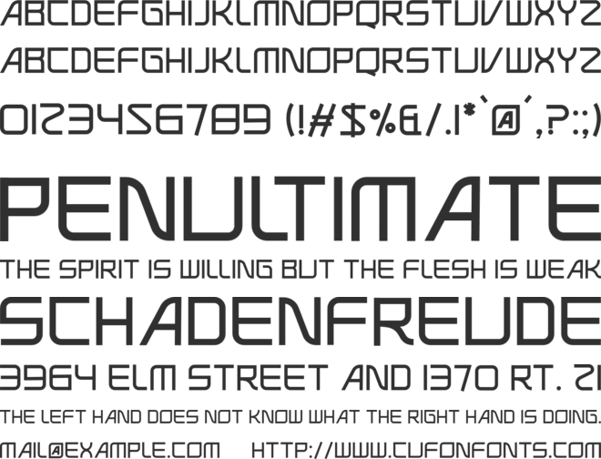 Olympus font preview