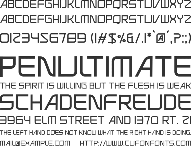 Olympus font preview