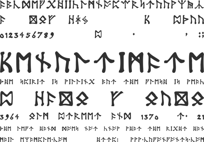Tolkien Dwarf Runes font preview