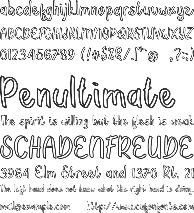 The Crafty font preview