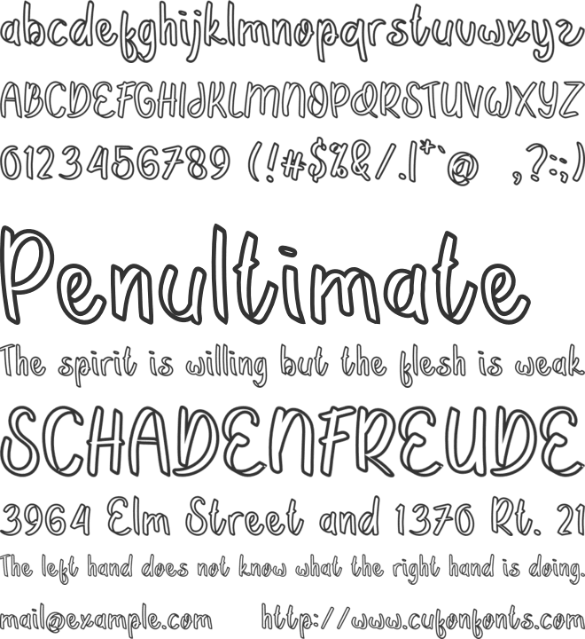 The Crafty font preview