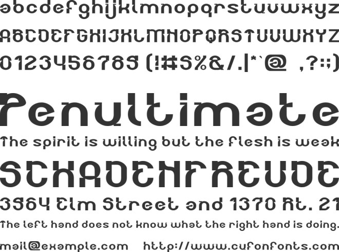 TRANSPARENT font preview