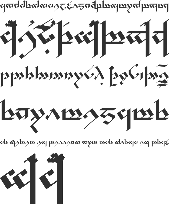 Tengwar Noldor font preview