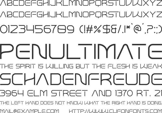 Stange font preview