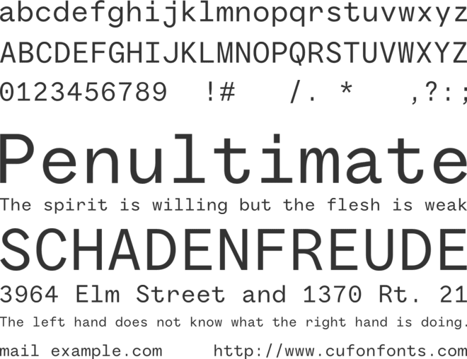 Kale Sans Mono TRIAL font preview